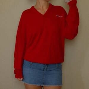 American Vintage Red V-Neck Sweater